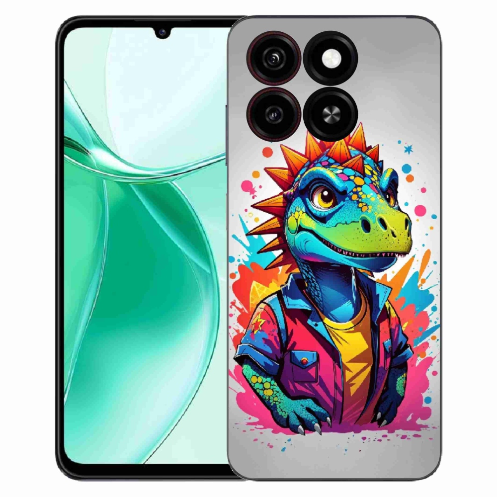 Gelový kryt mmCase na ZTE Blade A35 - barevný dinosaurus