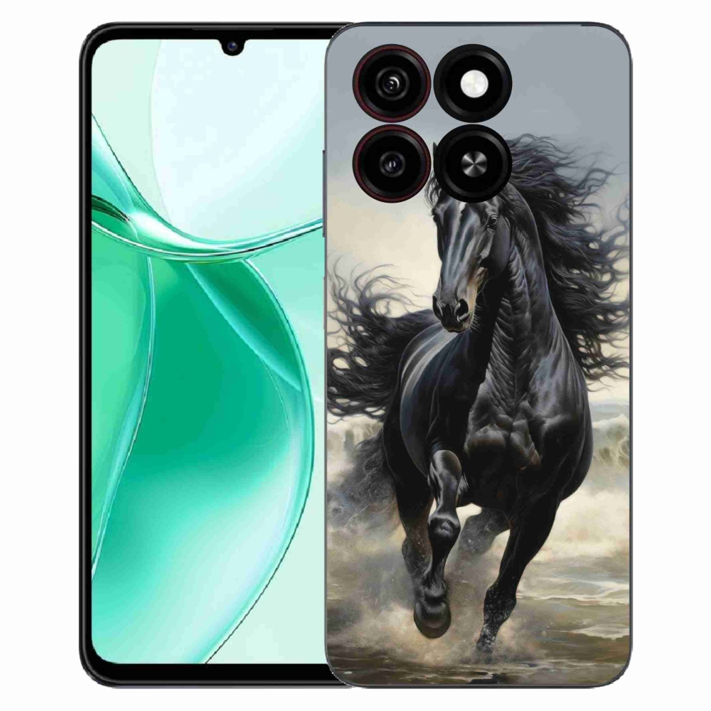 Gelový kryt mmCase na ZTE Blade A35 - běžící černý kůň