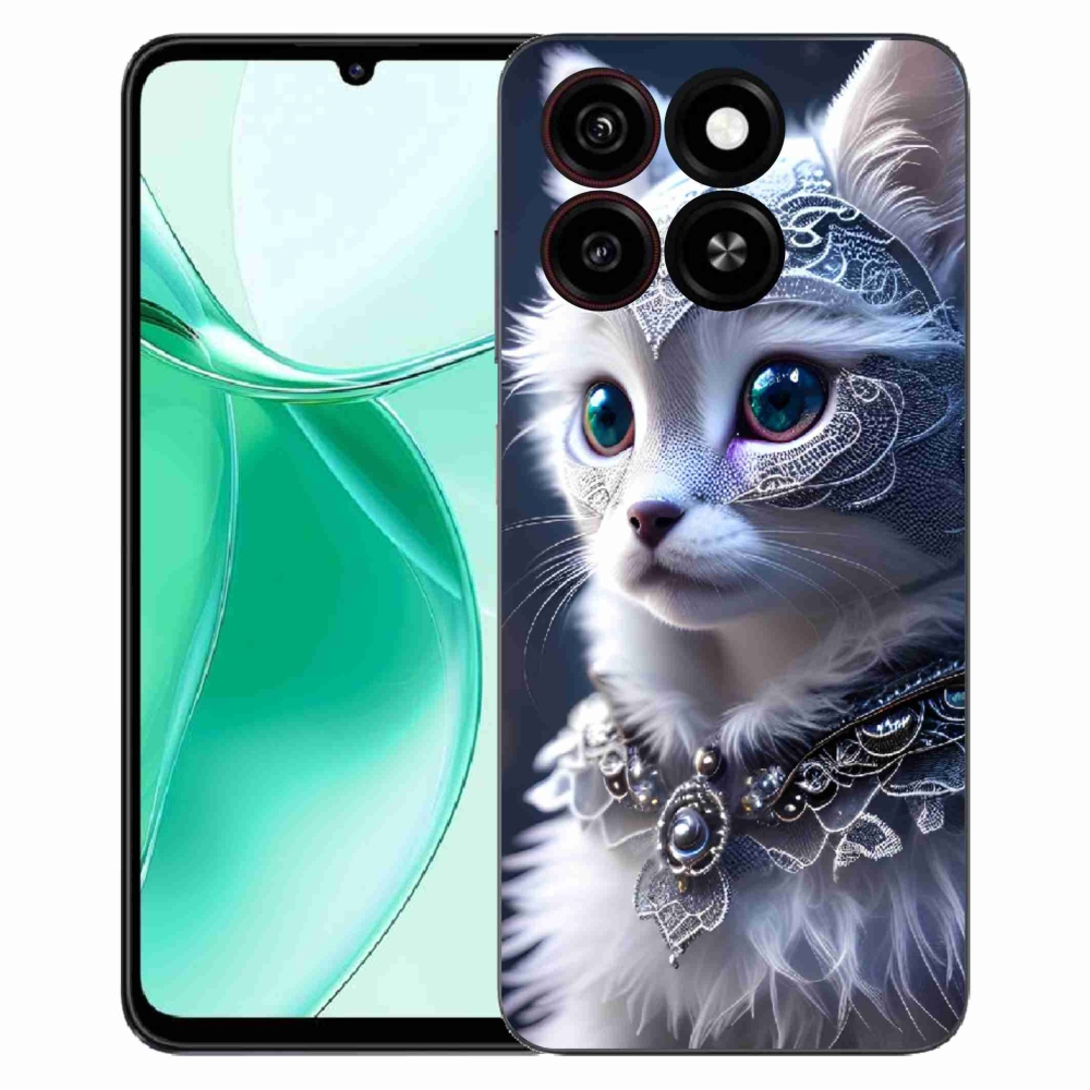 Gelový kryt mmCase na ZTE Blade A35 - bílá kočka