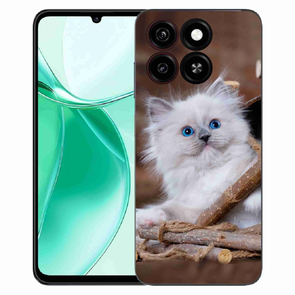 Gelový kryt mmCase na ZTE Blade A35 - bílé kotě