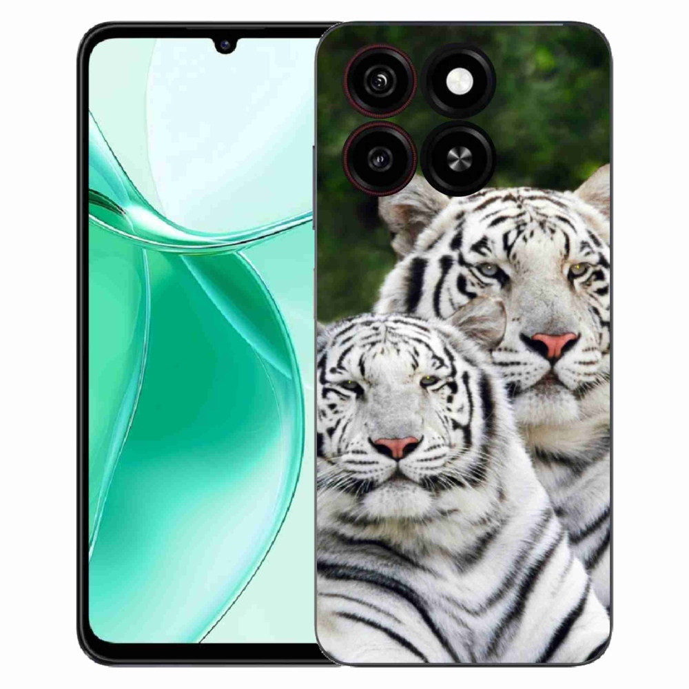 Gelový kryt mmCase na ZTE Blade A35 - bílí tygři