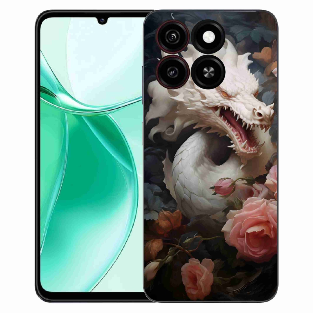 Gelový kryt mmCase na ZTE Blade A35 - bílý drak