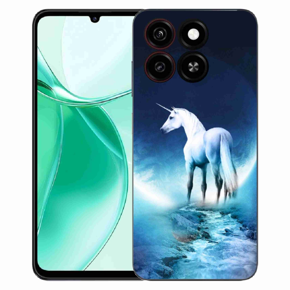Gelový kryt mmCase na ZTE Blade A35 - bílý jednorožec