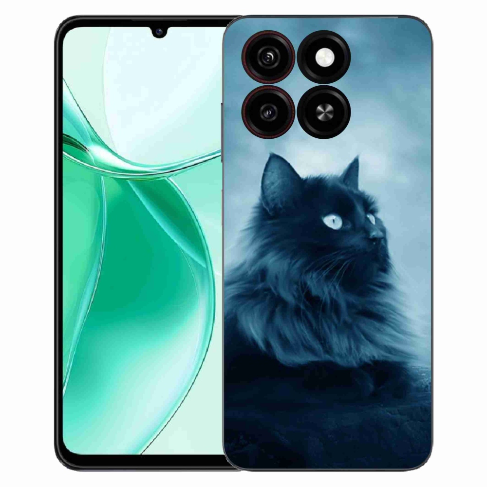 Gelový kryt mmCase na ZTE Blade A35 - černá kočka 1