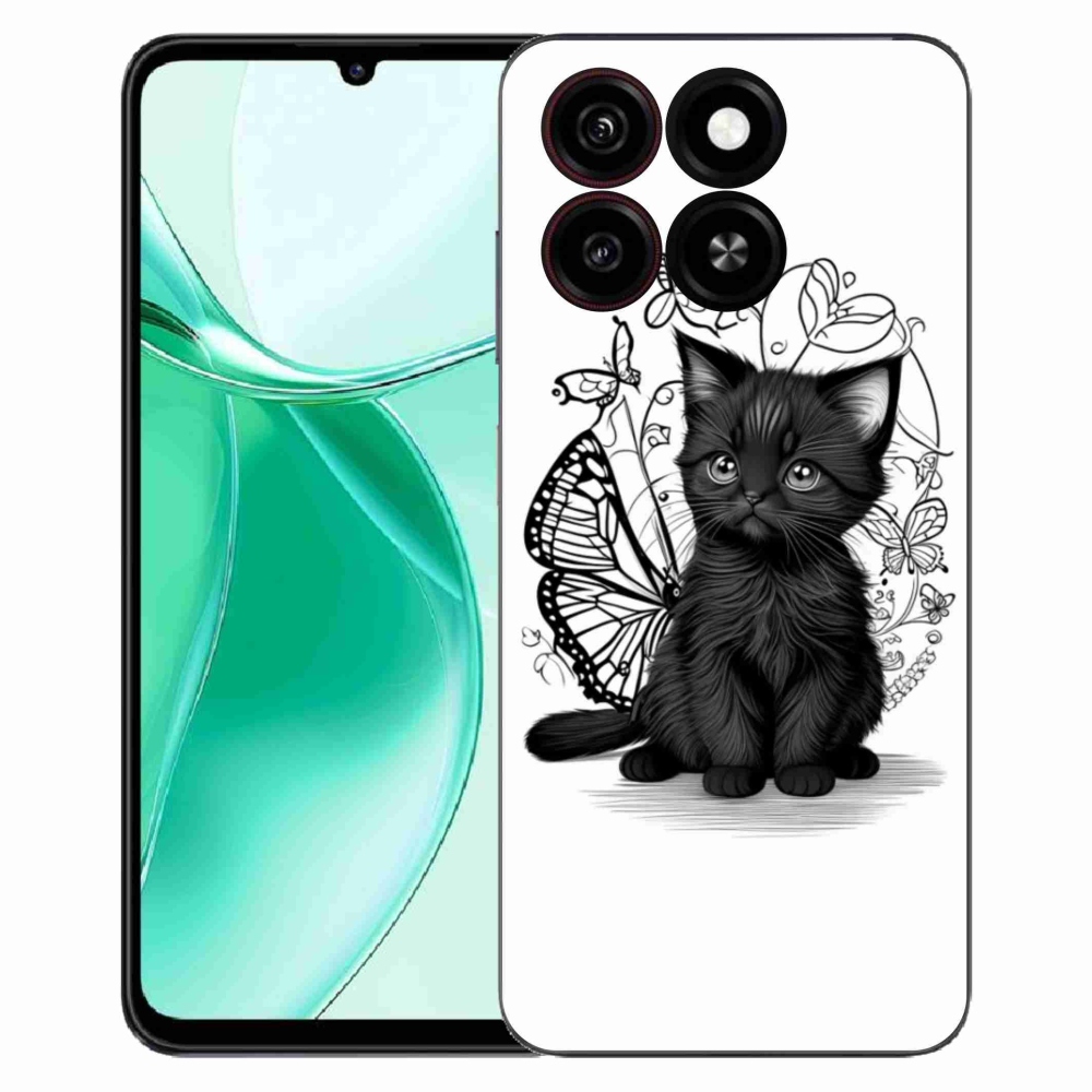 Gelový kryt mmCase na ZTE Blade A35 - černé kotě