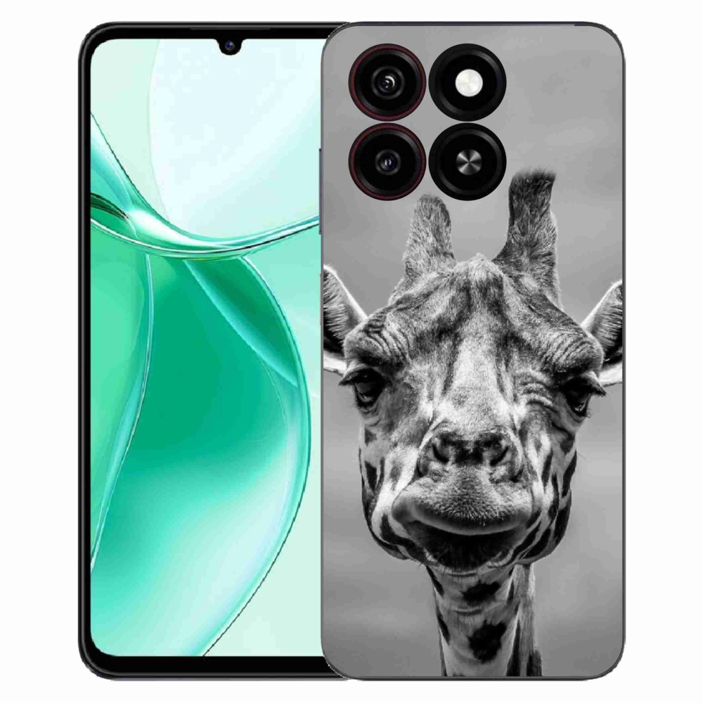 Gelový kryt mmCase na ZTE Blade A35 - černobílá žirafa