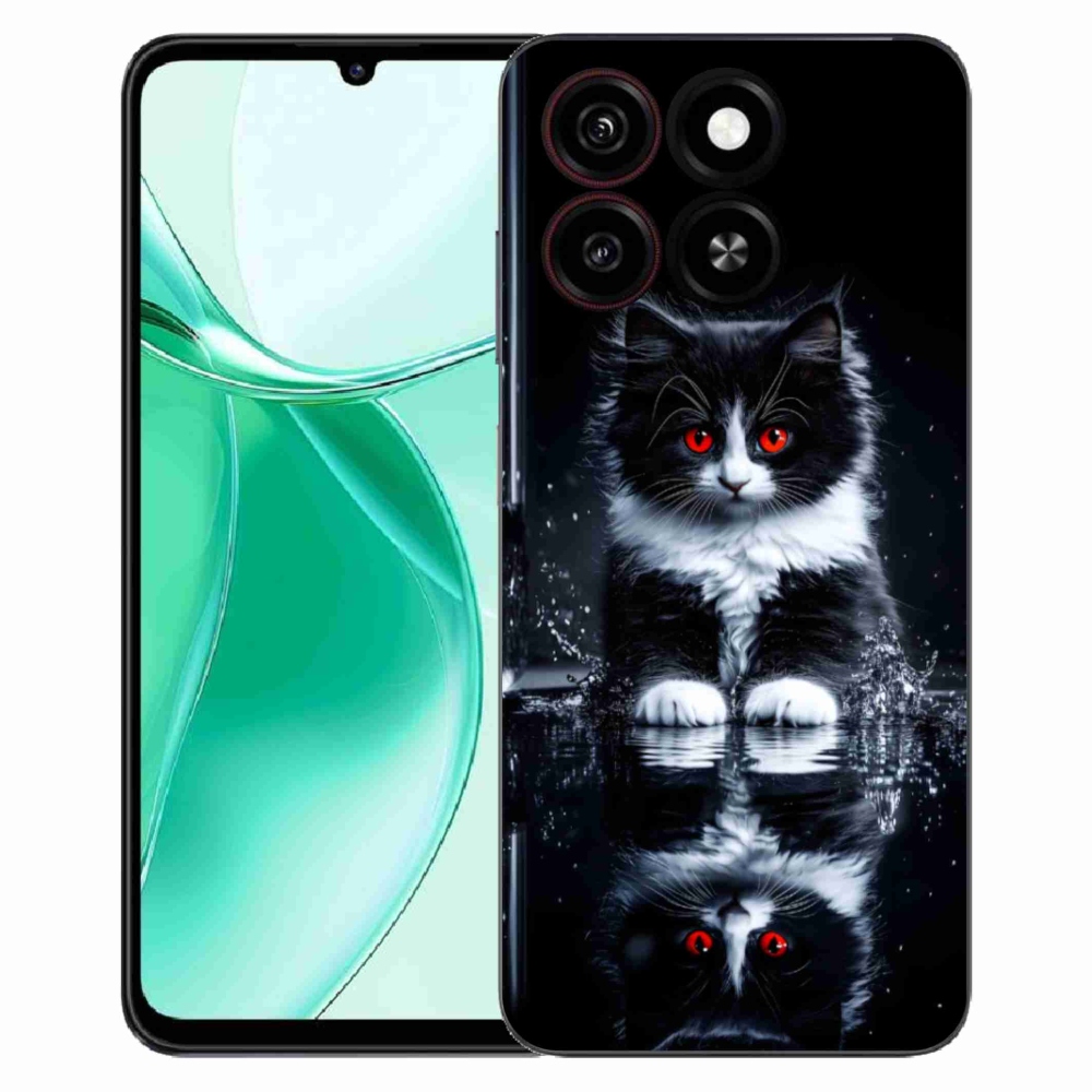 Gelový kryt mmCase na ZTE Blade A35 - černobílé kotě