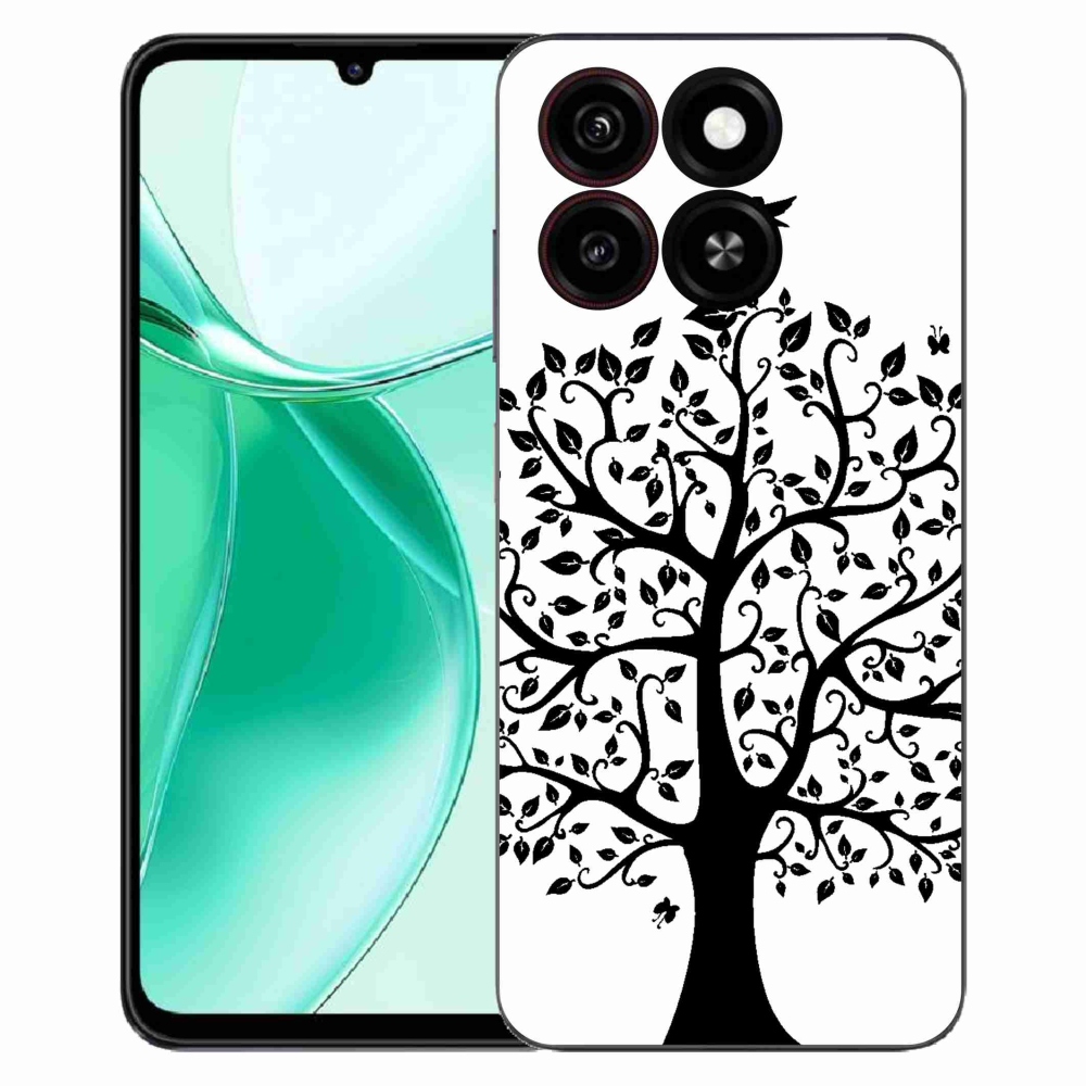 Gelový kryt mmCase na ZTE Blade A35 - černobílý strom