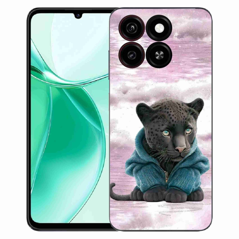 Gelový kryt mmCase na ZTE Blade A35 - černý panter ve svetru