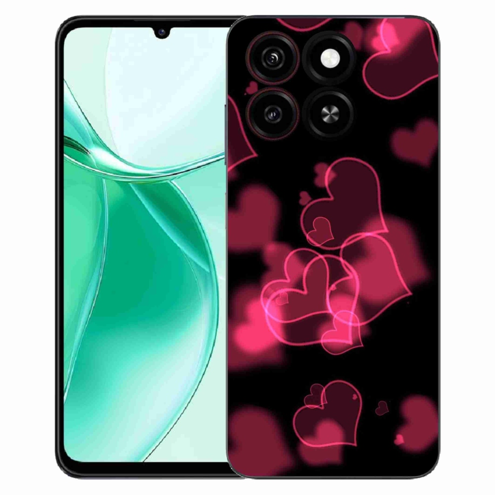 Gelový kryt mmCase na ZTE Blade A35 - červená srdíčka
