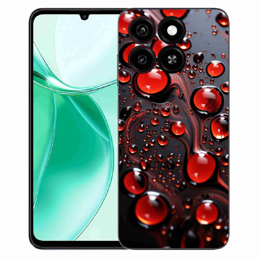 Gelový kryt mmCase na ZTE Blade A35 - červené kapky 2