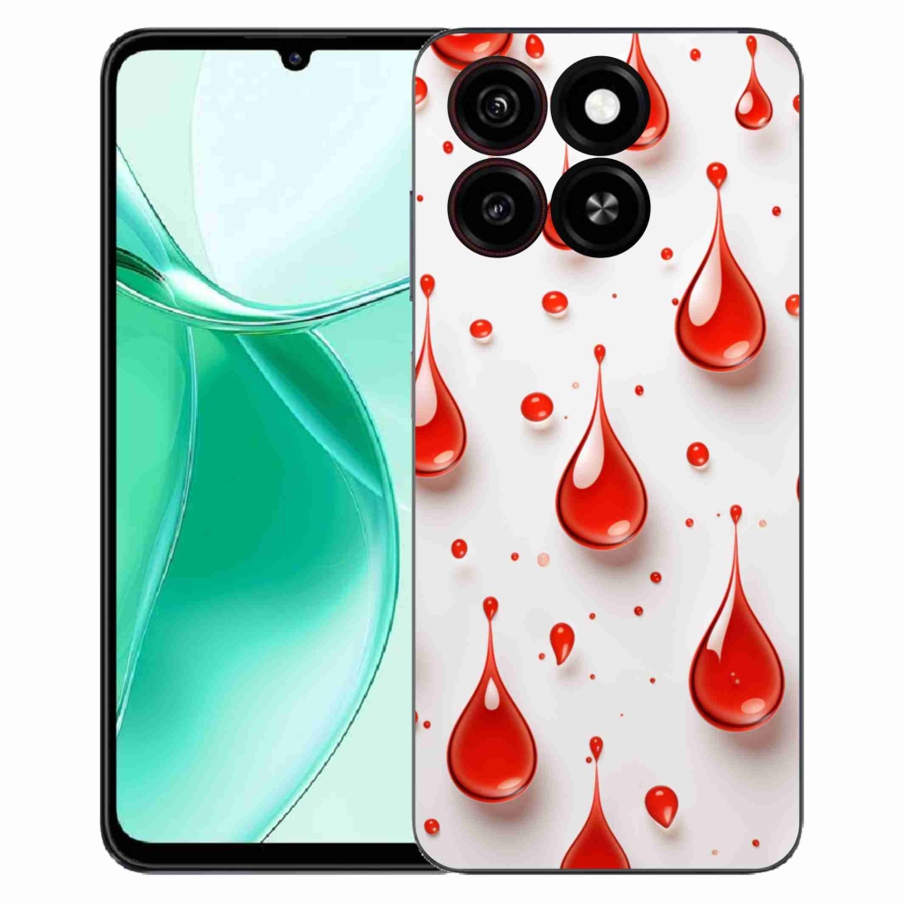 Gelový kryt mmCase na ZTE Blade A35 - červené kapky