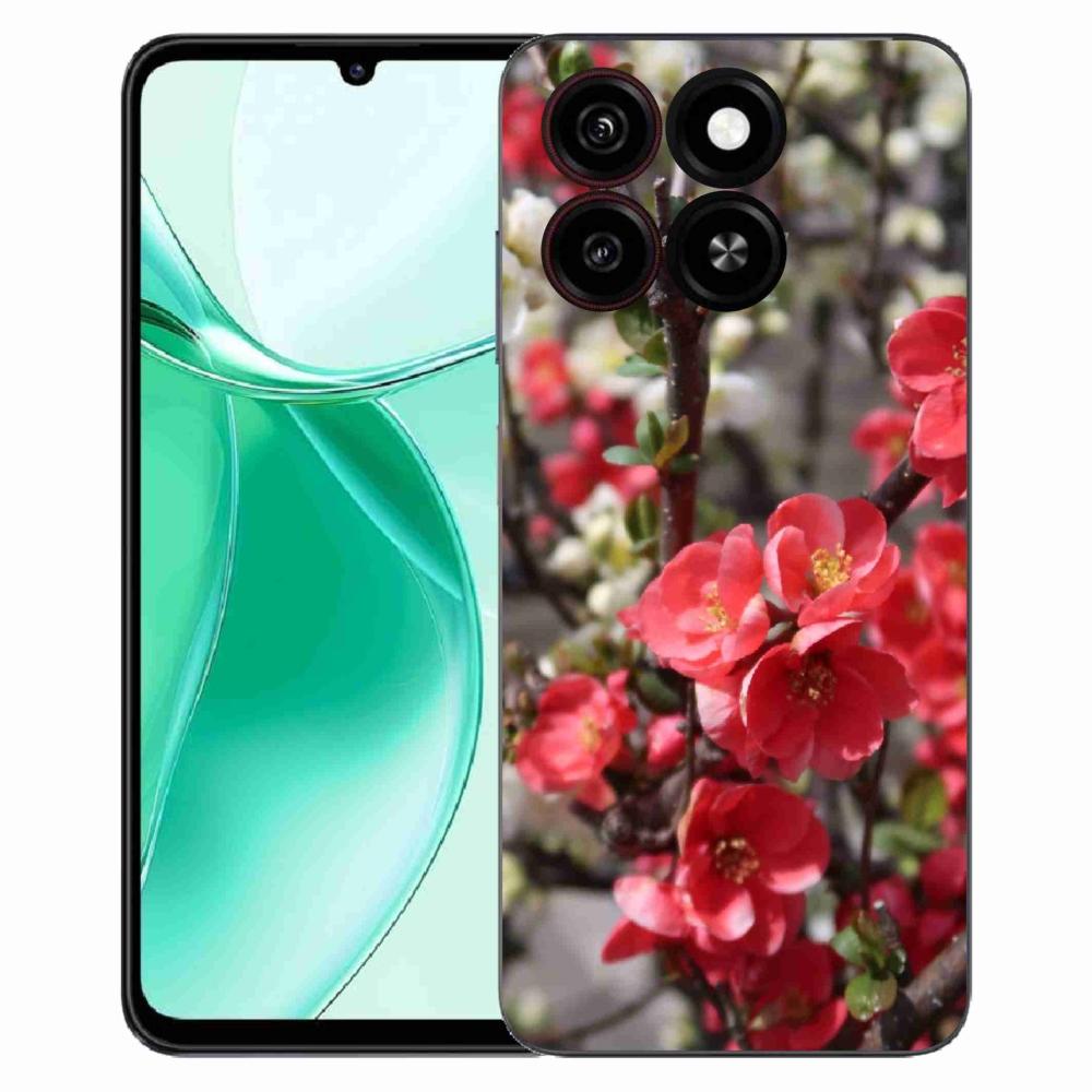 Gelový kryt mmCase na ZTE Blade A35 - červené květy