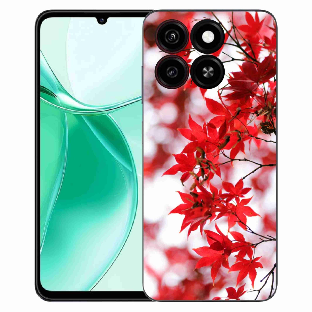 Gelový kryt mmCase na ZTE Blade A35 - červené listy