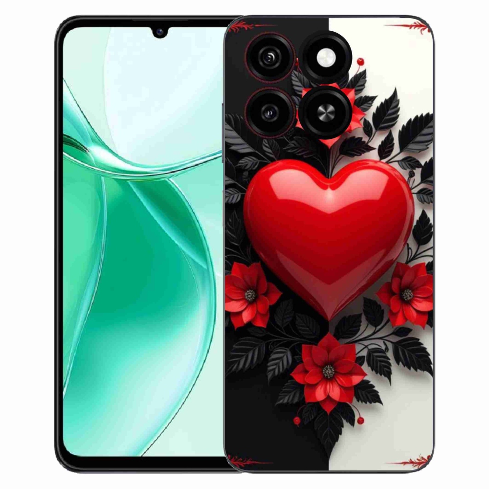 Gelový kryt mmCase na ZTE Blade A35 - červené srdce