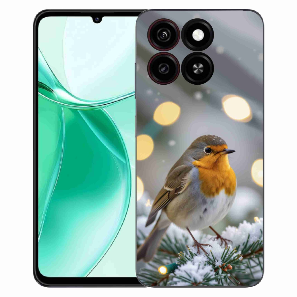 Gelový kryt mmCase na ZTE Blade A35 - červenka v zimě