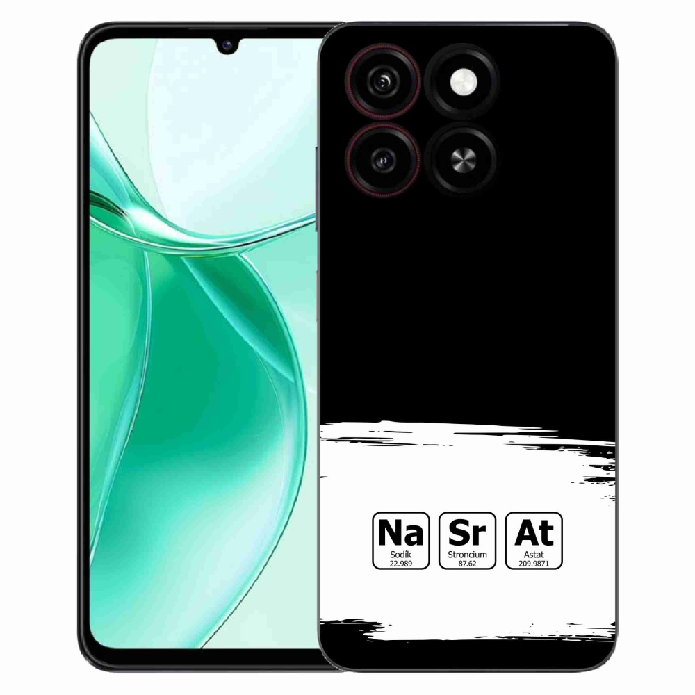 Gelový kryt mmCase na ZTE Blade A35 - chemické prvky bíločerné pozadí
