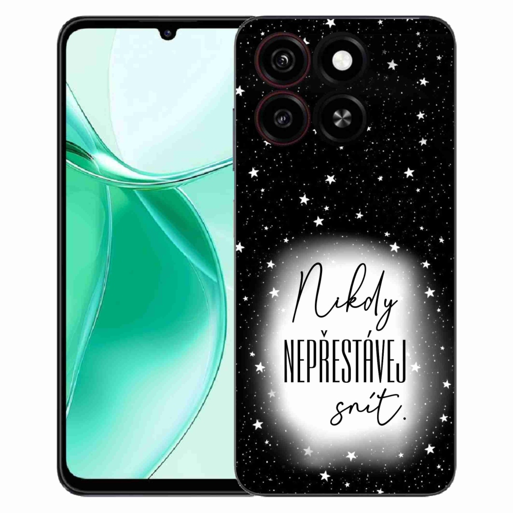 Gelový kryt mmCase na ZTE Blade A35 - citát 1 bíločerné pozadí