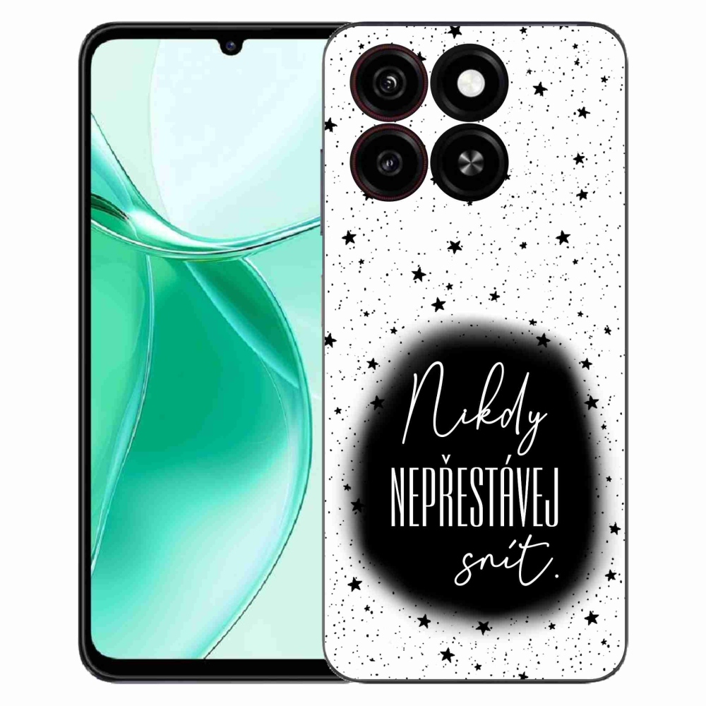 Gelový kryt mmCase na ZTE Blade A35 - citát 1 černobílé pozadí