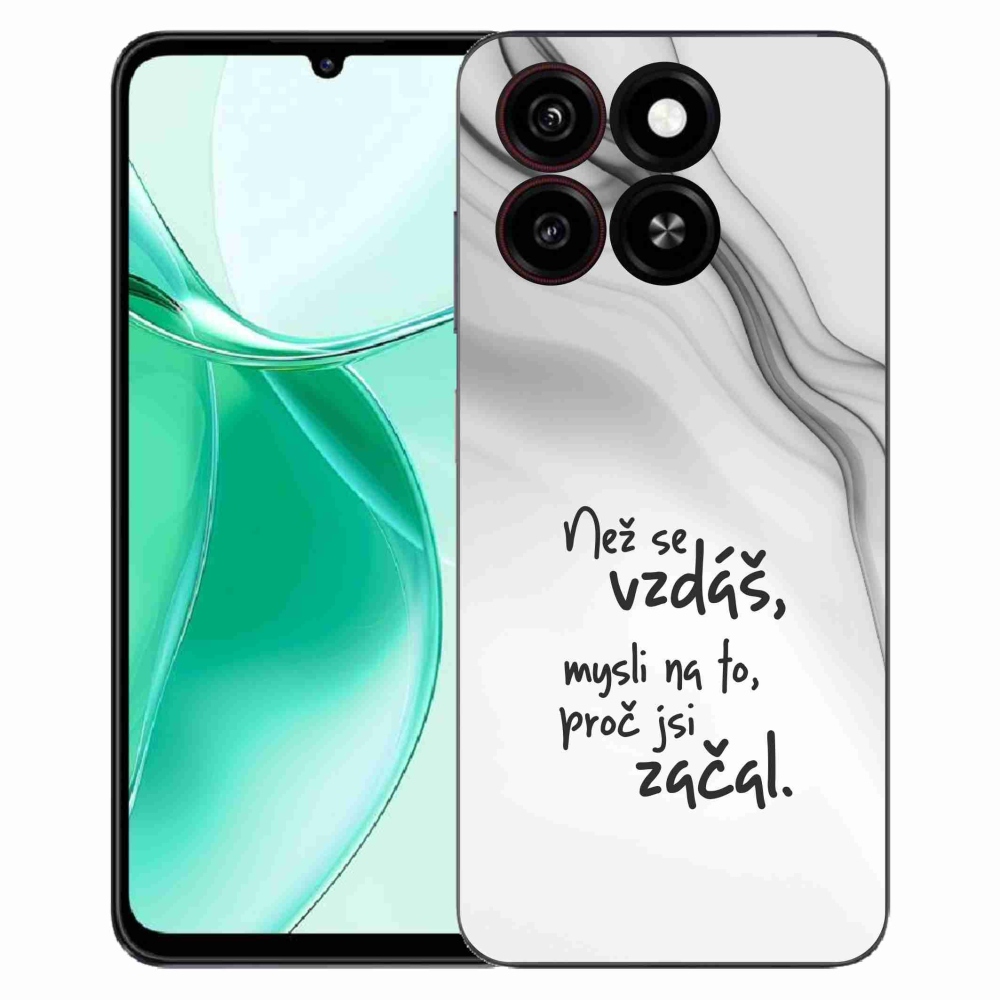 Gelový kryt mmCase na ZTE Blade A35 - citát 2 bílé pozadí