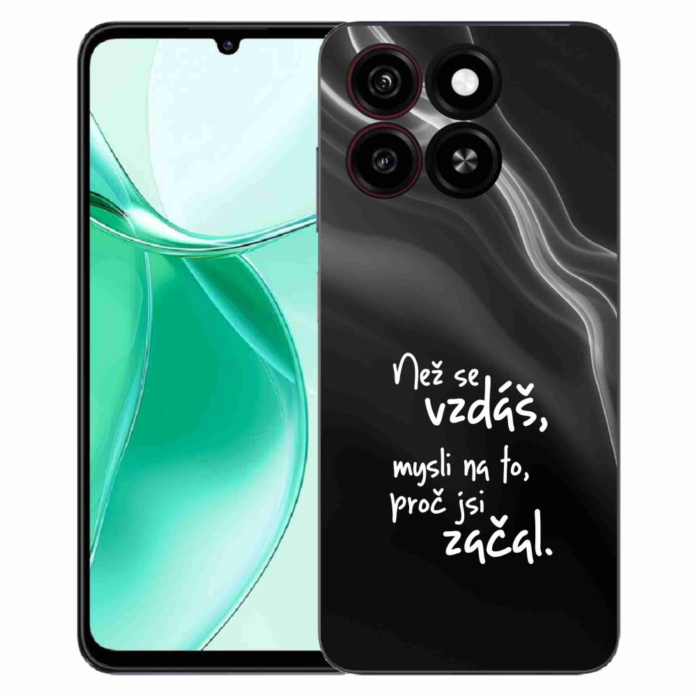 Gelový kryt mmCase na ZTE Blade A35 - citát 2 černé pozadí