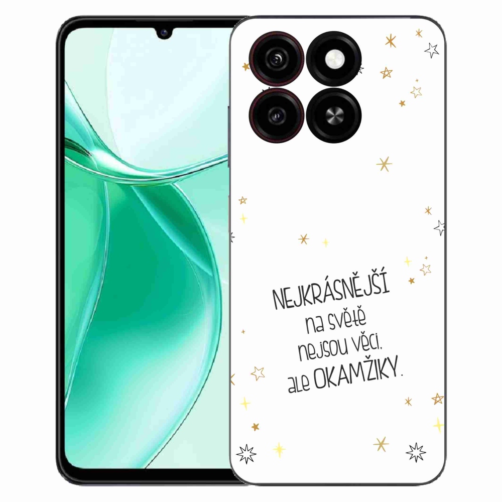 Gelový kryt mmCase na ZTE Blade A35 - citát 4 bílé pozadí