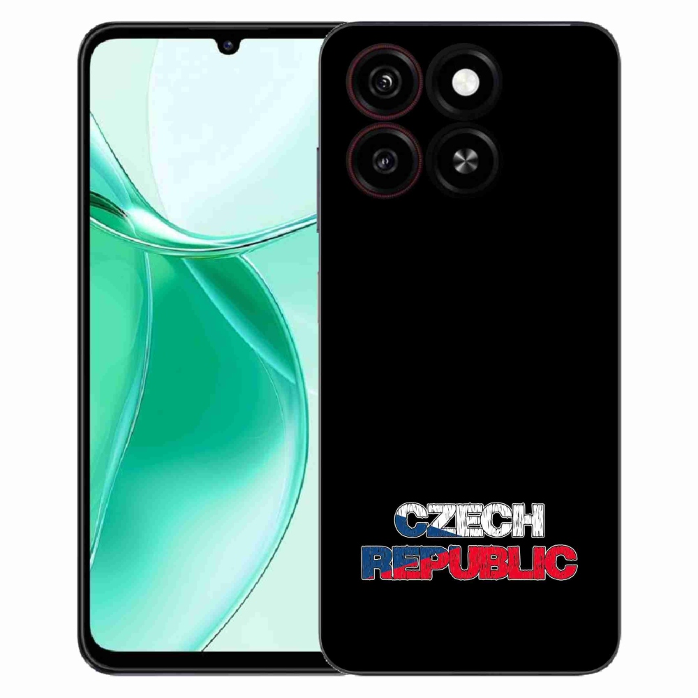Gelový kryt mmCase na ZTE Blade A35 - Czech Republic černé pozadí