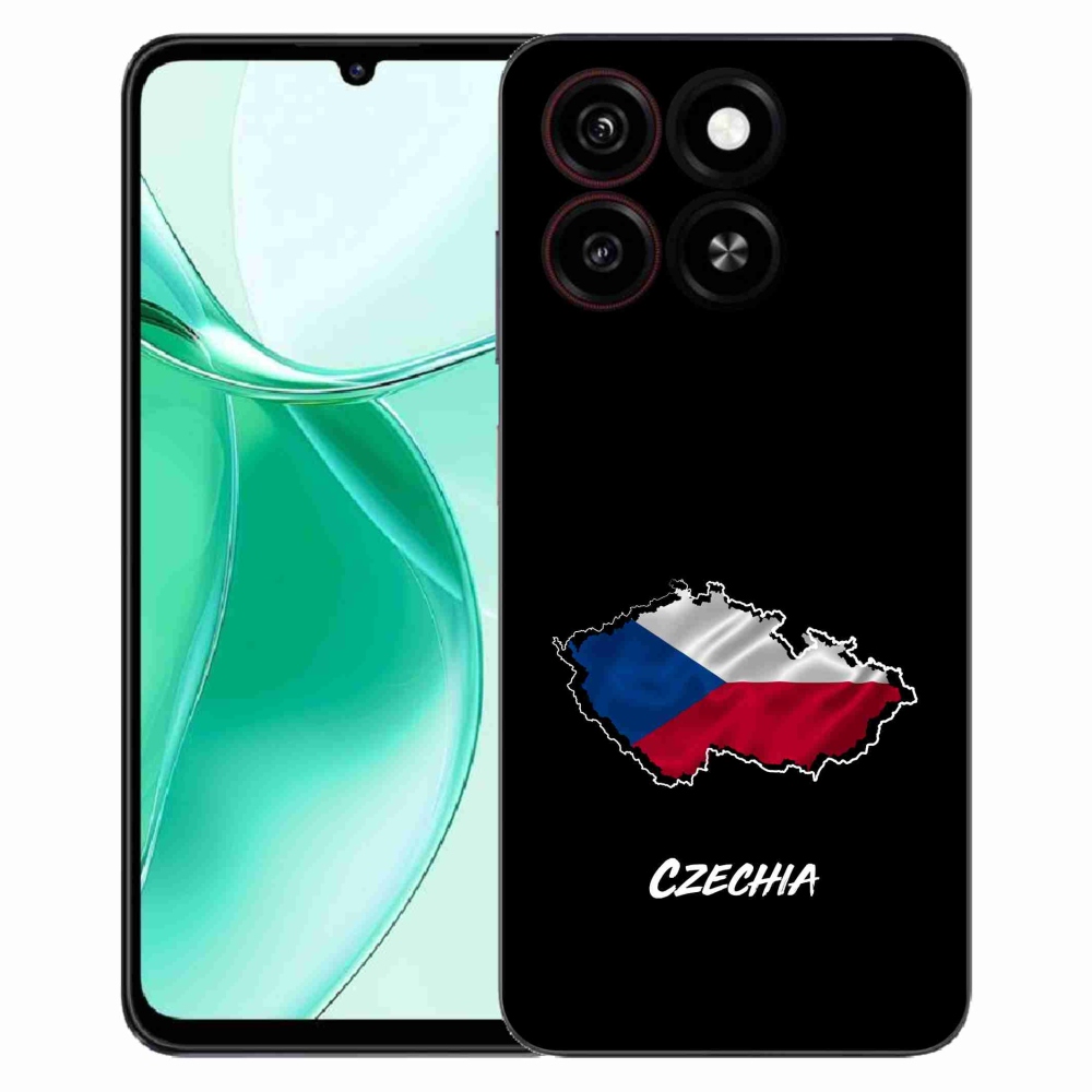 Gelový kryt mmCase na ZTE Blade A35 - Czechia černé pozadí