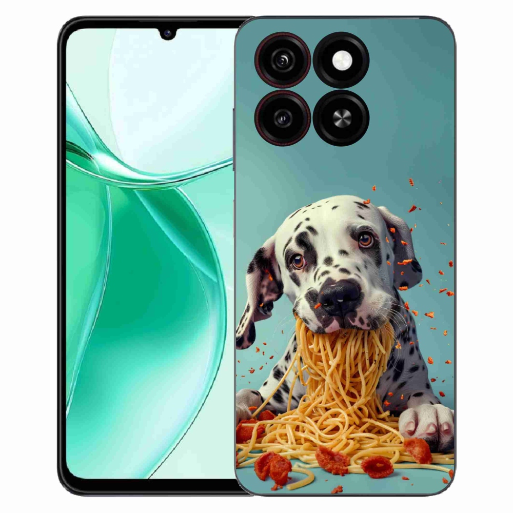 Gelový kryt mmCase na ZTE Blade A35 - dalmatin a špagety