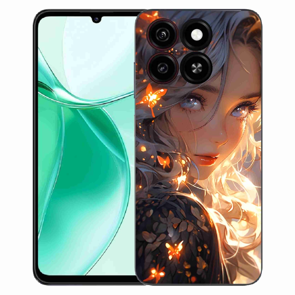 Gelový kryt mmCase na ZTE Blade A35 - dívka a motýli