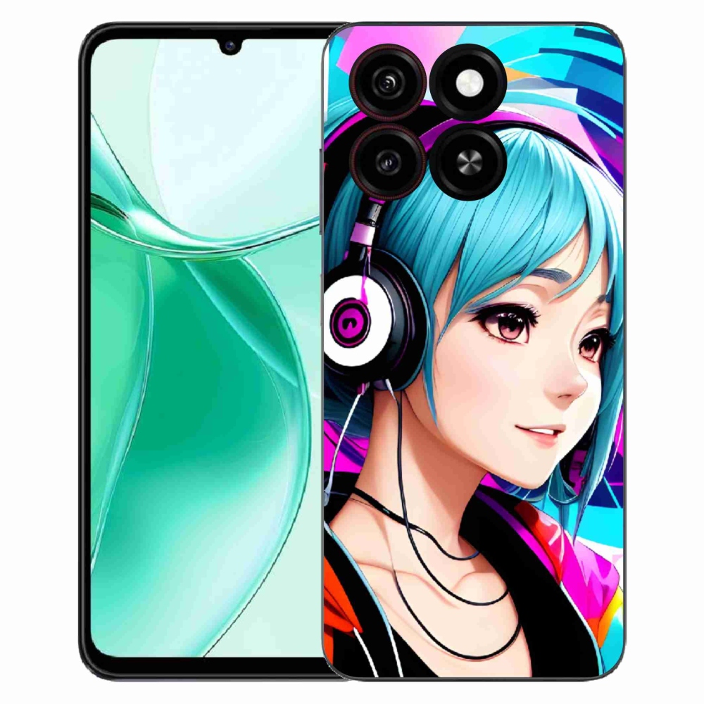 Gelový kryt mmCase na ZTE Blade A35 - dívka se sluchátky