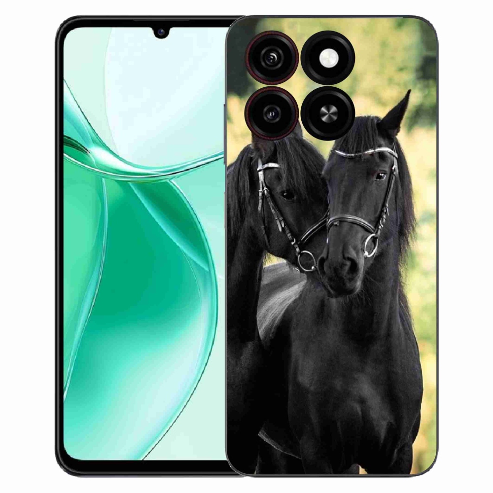Gelový kryt mmCase na ZTE Blade A35 - dva černí koně