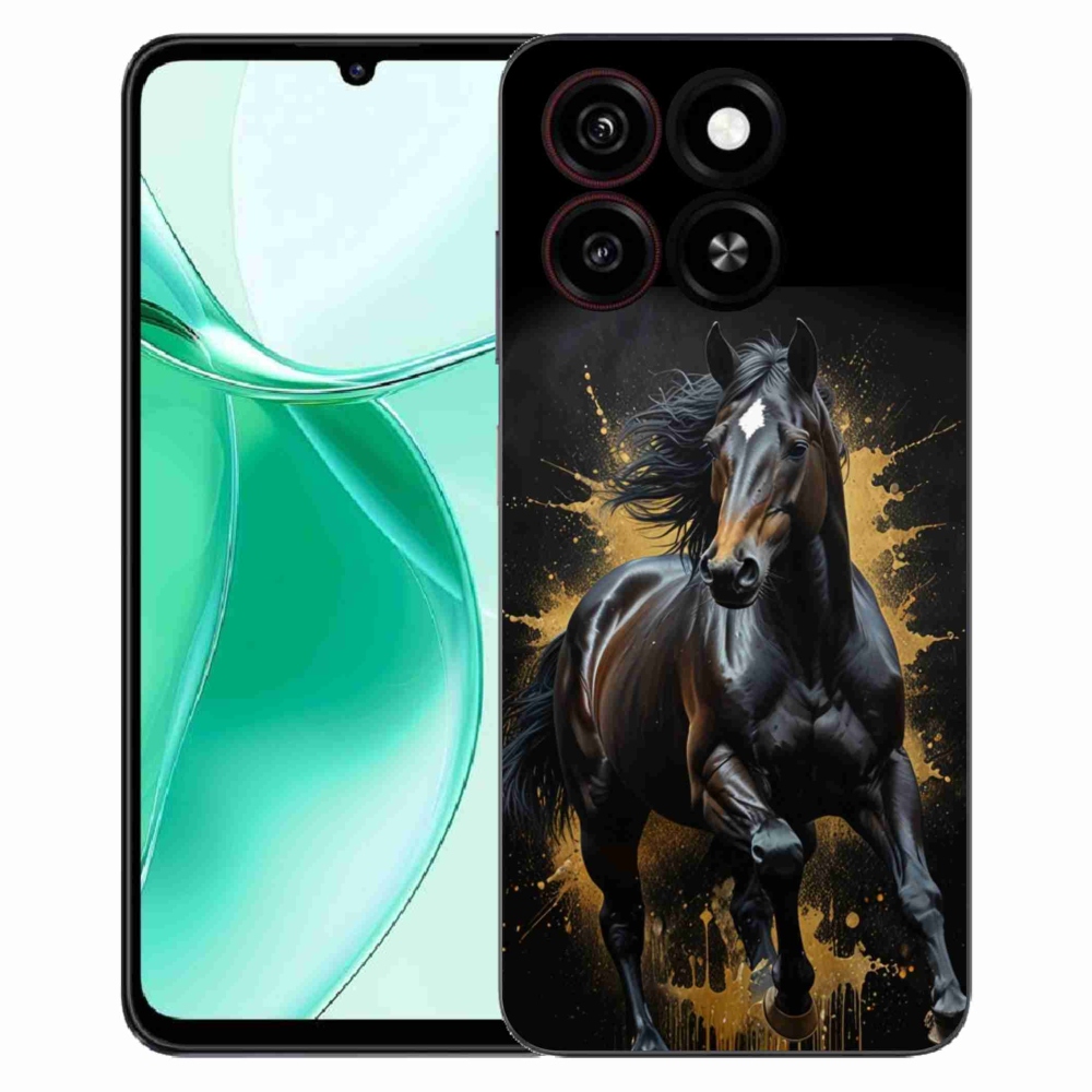 Gelový kryt mmCase na ZTE Blade A35 - elegantní černý hřebec