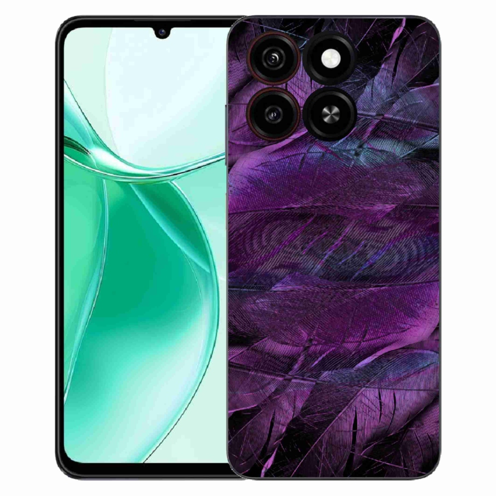 Gelový kryt mmCase na ZTE Blade A35 - fialová pírka