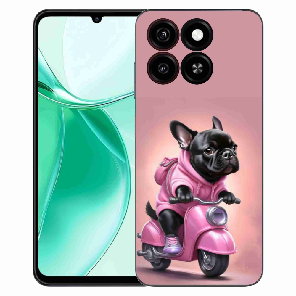 Gelový kryt mmCase na ZTE Blade A35 - francouzský buldoček na skútru