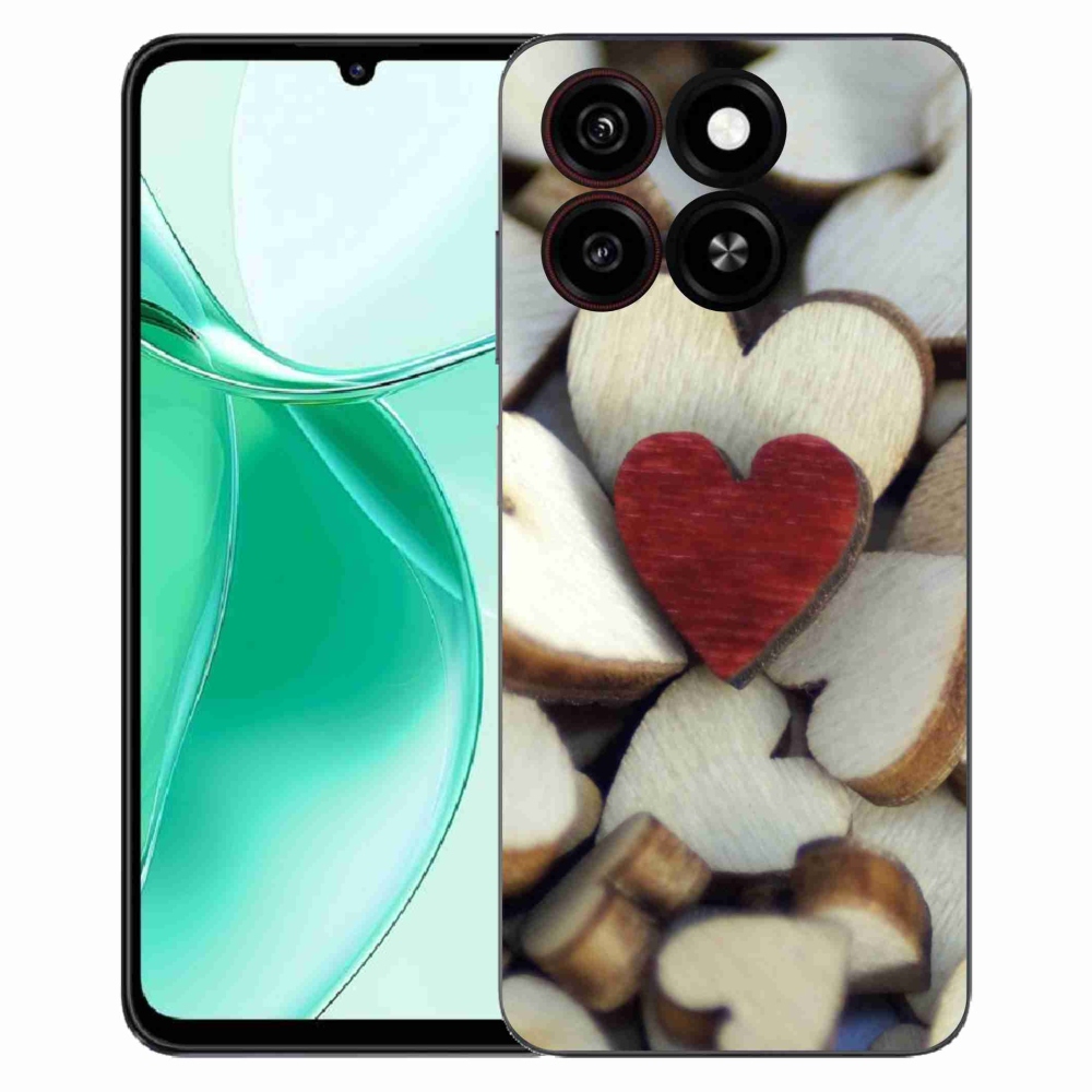 Gelový kryt mmCase na ZTE Blade A35 - gravírované červené srdce 