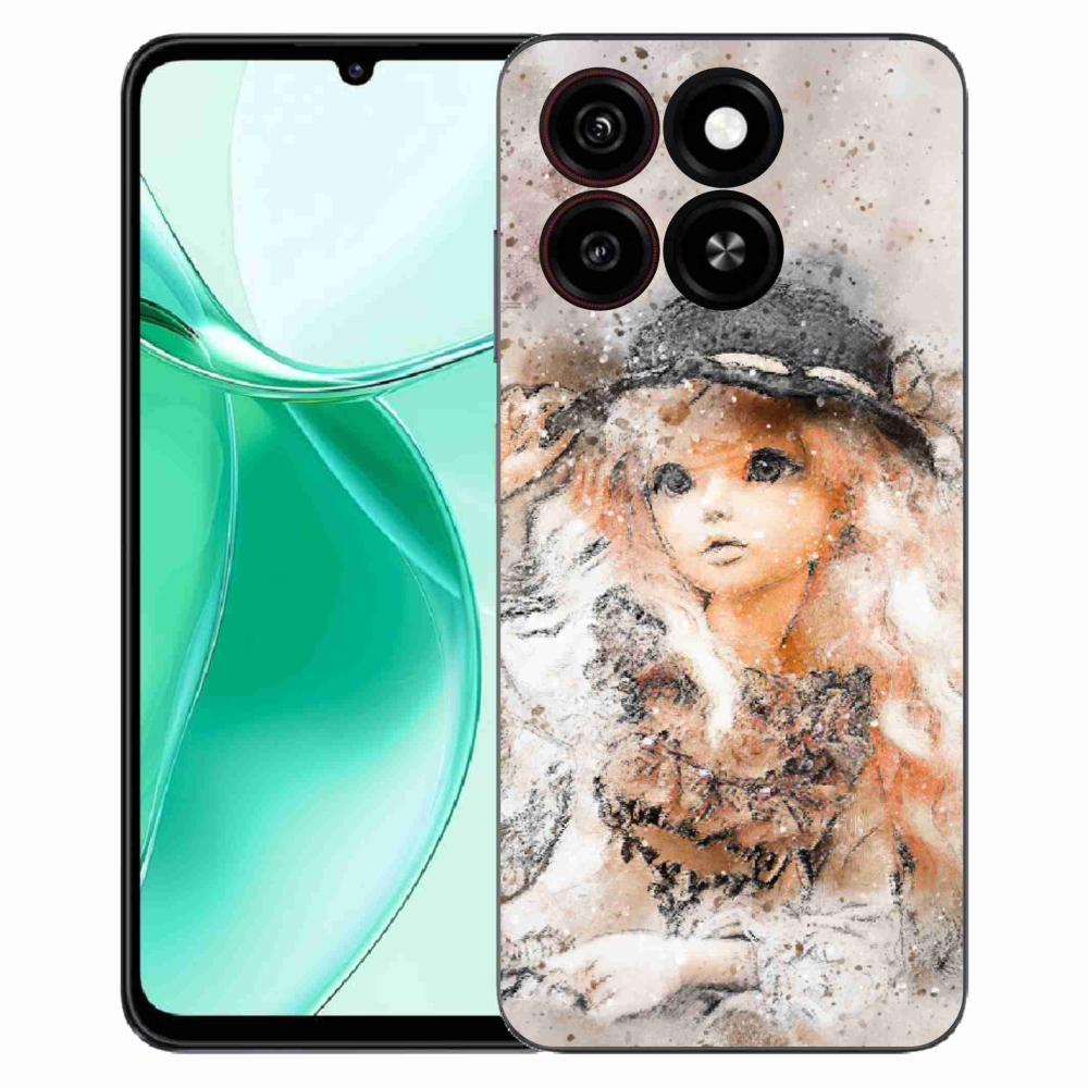Gelový kryt mmCase na ZTE Blade A35 - holčička s kloboukem