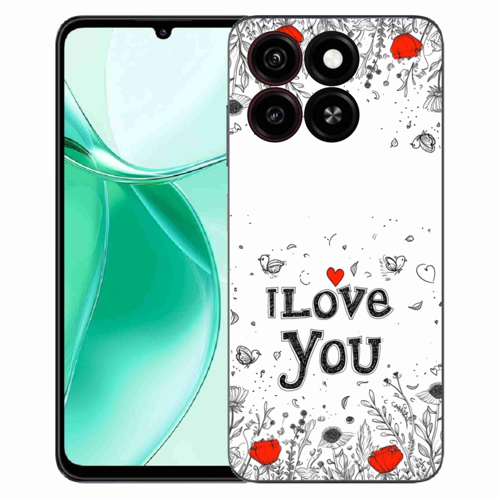 Gelový kryt mmCase na ZTE Blade A35 - I love you bílé pozadí