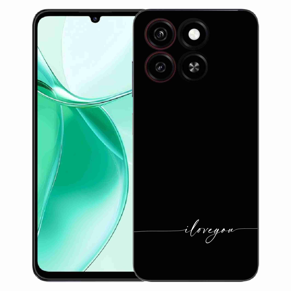 Gelový kryt mmCase na ZTE Blade A35 - I love you černé pozadí