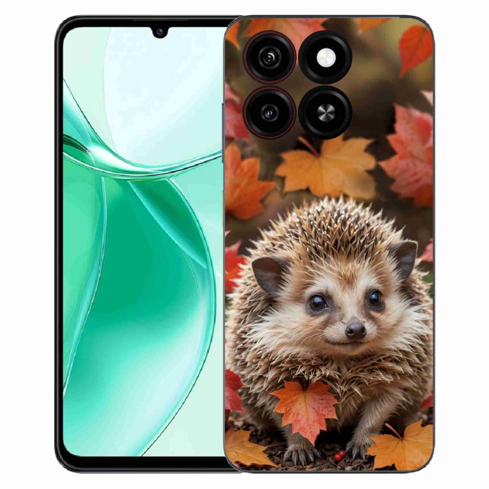 Gelový kryt mmCase na ZTE Blade A35 - ježek v listí