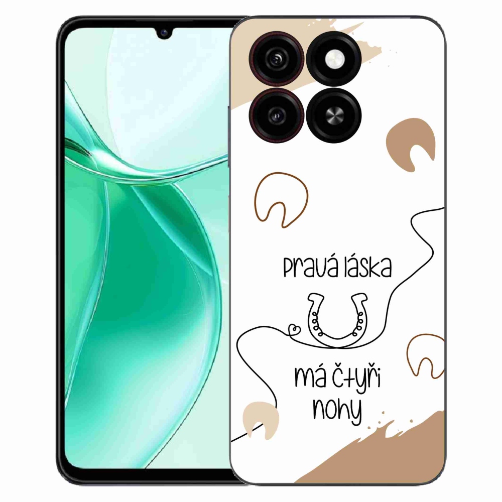 Gelový kryt mmCase na ZTE Blade A35 - koňský motiv bílé pozadí