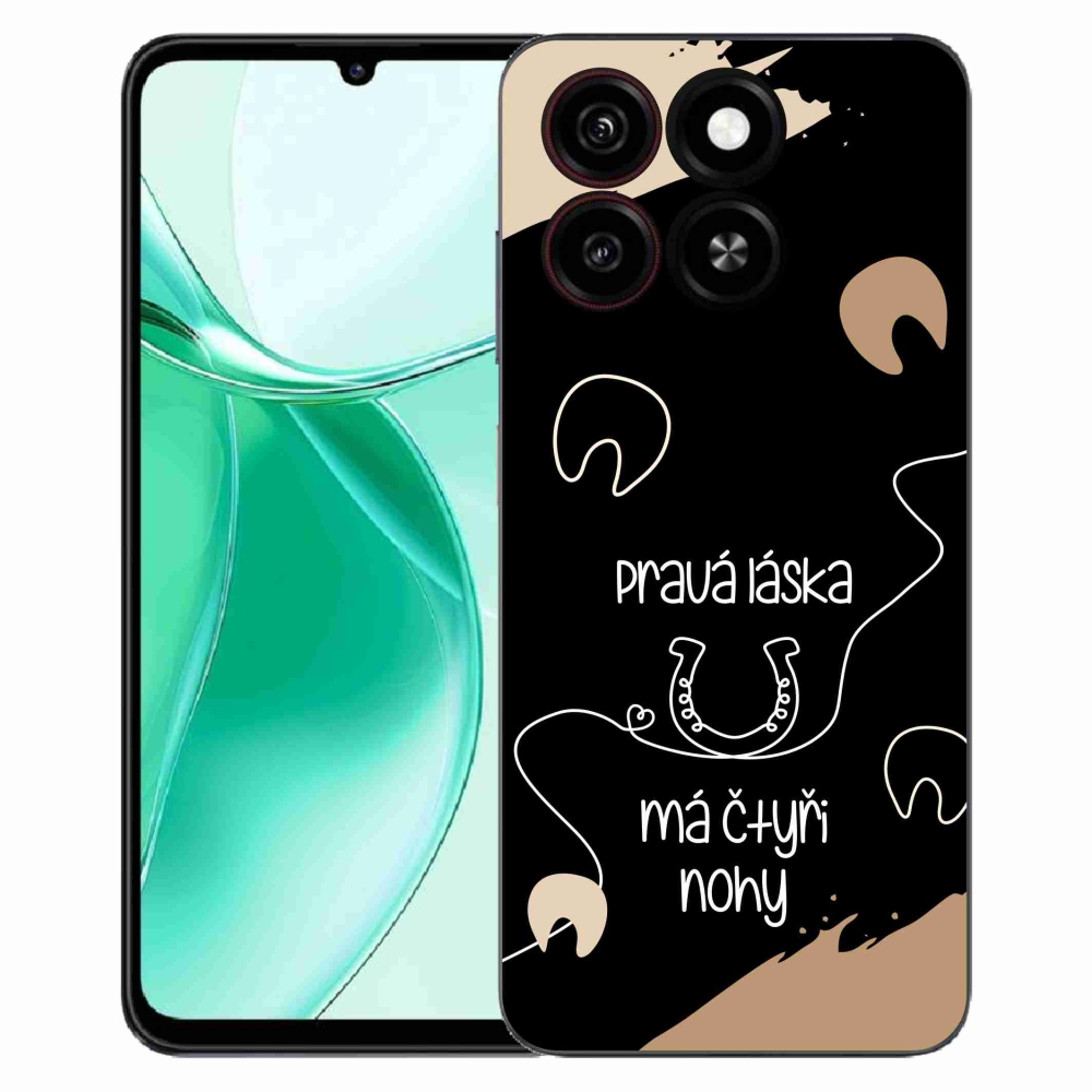 Gelový kryt mmCase na ZTE Blade A35 - koňský motiv černé pozadí
