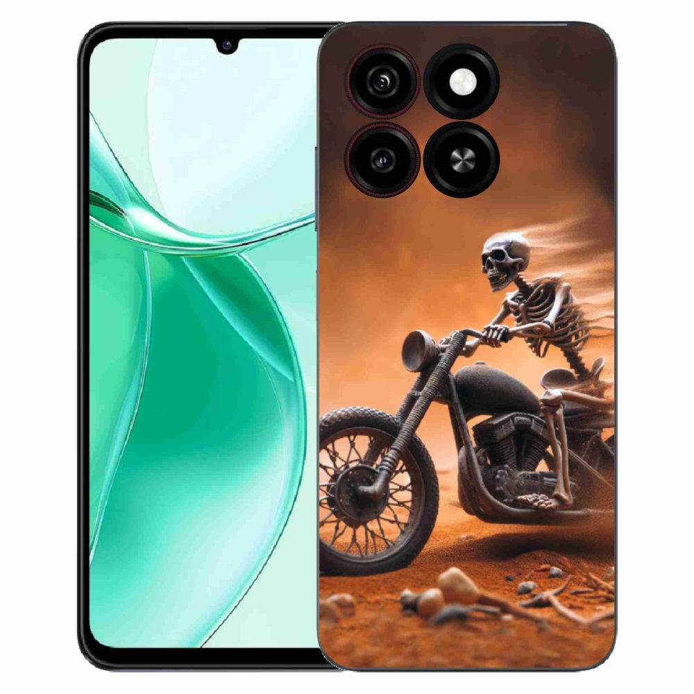 Gelový kryt mmCase na ZTE Blade A35 - kostra na motorce