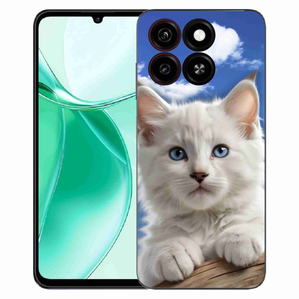 Gelový kryt mmCase na ZTE Blade A35 - kotě a oblaka