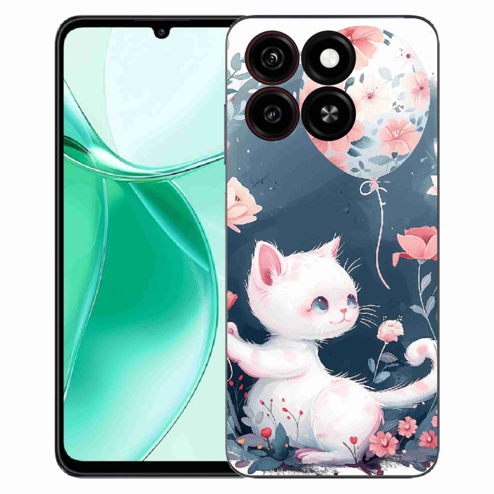 Gelový kryt mmCase na ZTE Blade A35 - kotě s balónkem