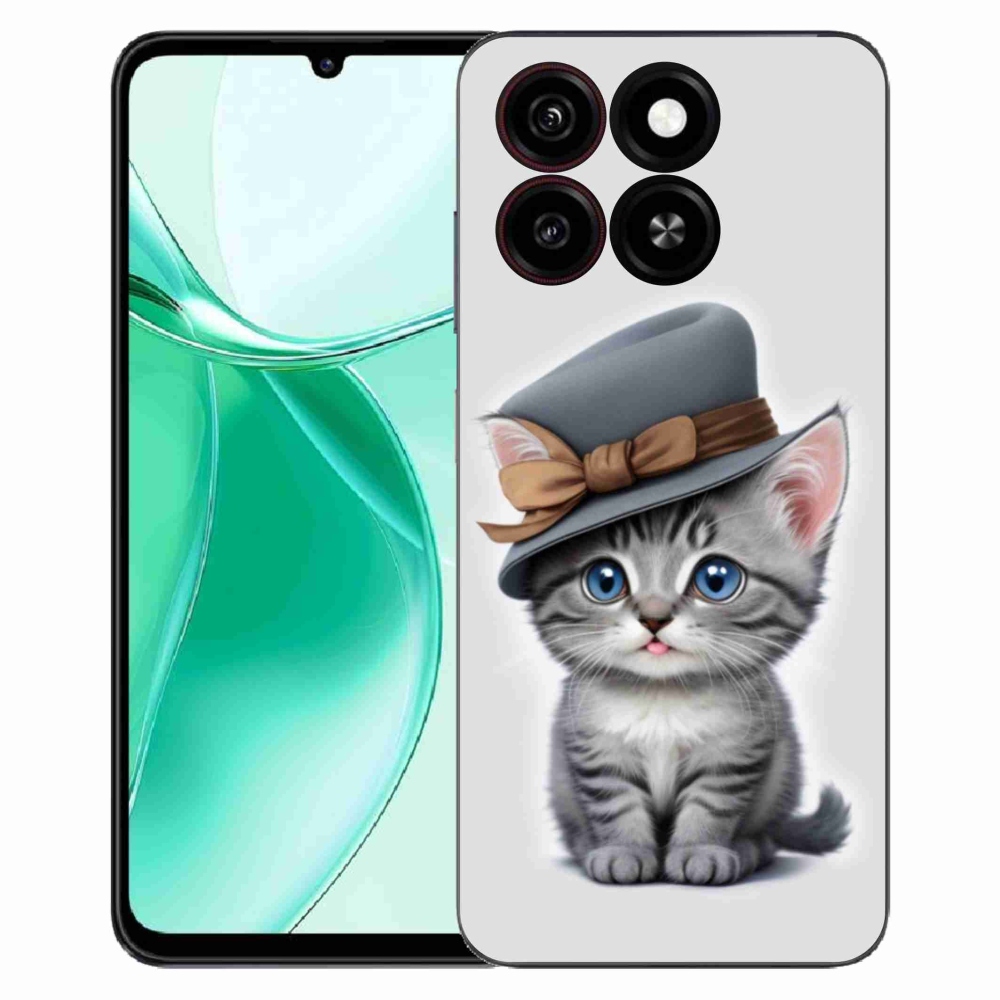 Gelový kryt mmCase na ZTE Blade A35 - kotě s kloboukem
