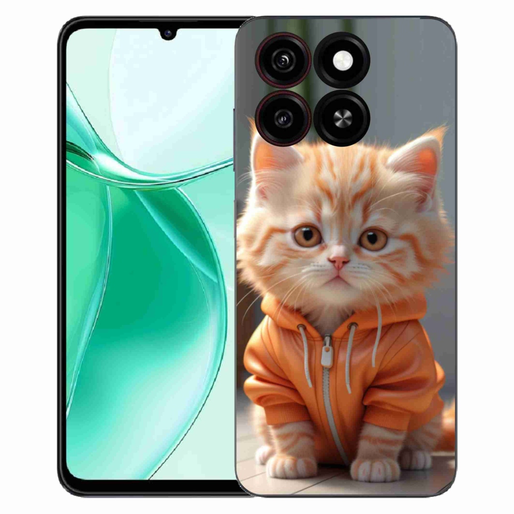 Gelový kryt mmCase na ZTE Blade A35 - kotě v mikině