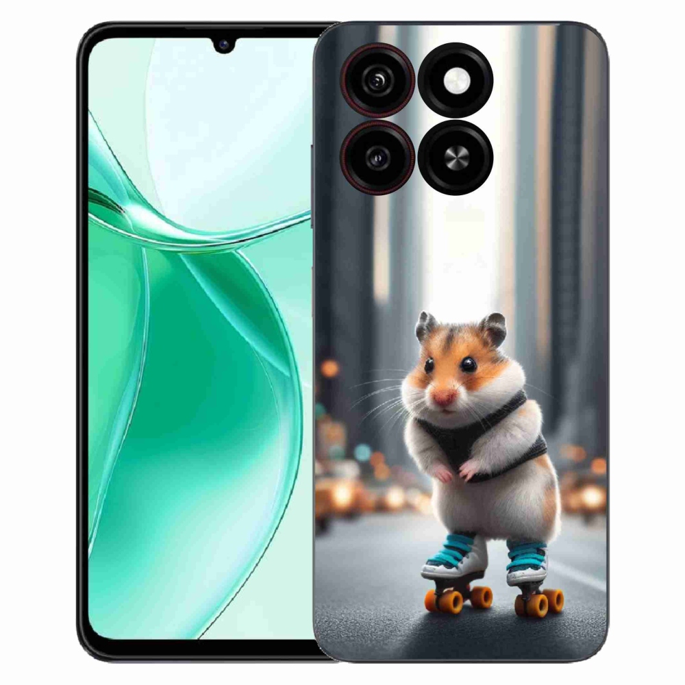 Gelový kryt mmCase na ZTE Blade A35 - křeček na bruslích