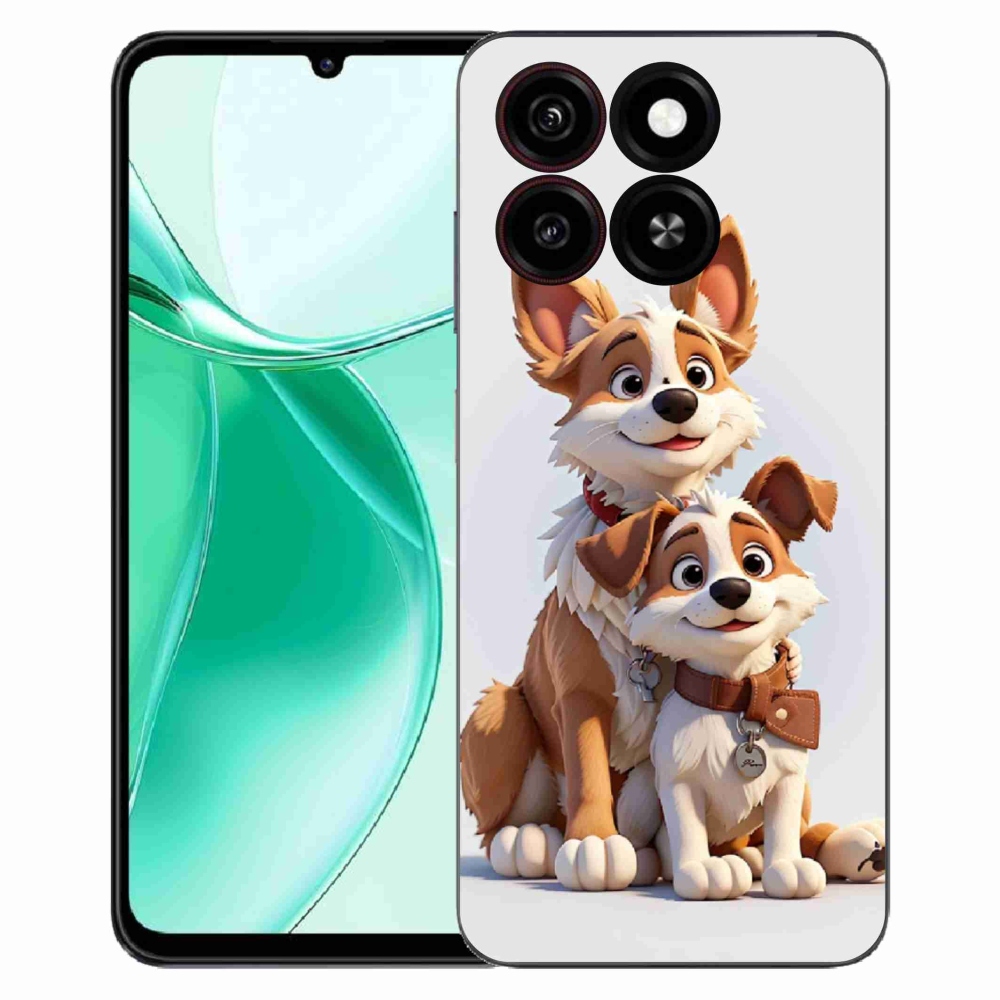 Gelový kryt mmCase na ZTE Blade A35 - kreslení psi