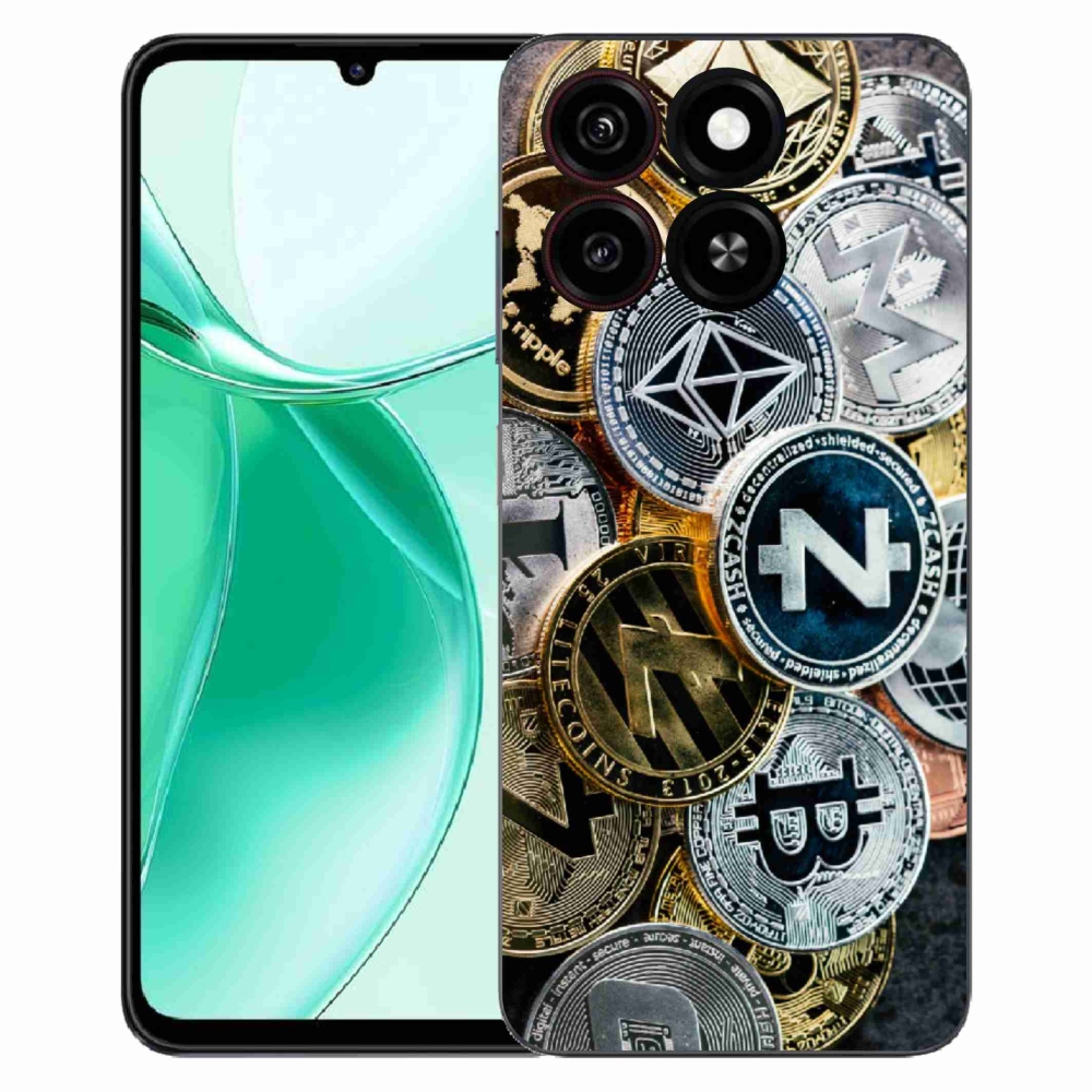 Gelový kryt mmCase na ZTE Blade A35 - kryptoměny